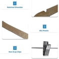 thumbnail image 4 of USTECH Gancho con Forma de Arco y Pinzas, con Acabado de Madera Resistente para Trajes, Pantalones y Faldas, Ahorra Espacio en el Armario con Muesca en el Hombro para Vestidos con Tiras, Paquete de 20, 4 of 5