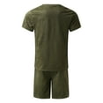 thumbnail image 3 of Vedolay Mens Shorts Tracksuit Mens Short Sets 2 Piece Summer Shirt and Shorts Set,Khaki M, 3 of 5