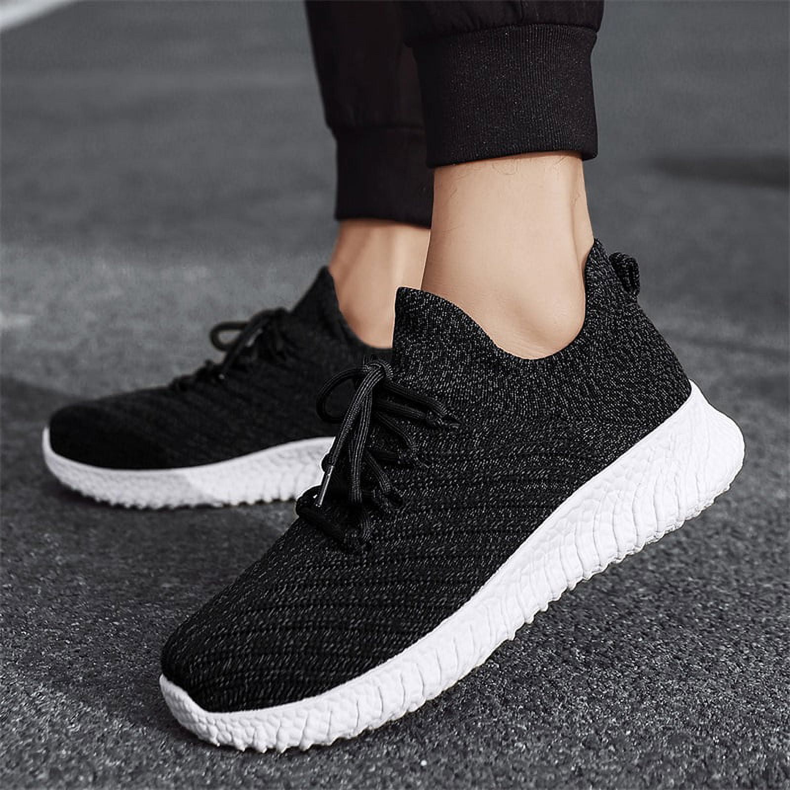  Lamincoa Men's Tennis Walking Shoes Slip On Lightweight  Athletic Fashion Casual Sneakers for Running Gym Jogging Fitness Black US 7