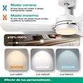 thumbnail image 4 of Ventilador de techo con luz de 36inch/90cm,Ventiladores de techo con luces con luz y control remoto,6 velocidades,3CCT,40W,Regulable,Reversible,Ventilador para patios,sala,dormitorio(Blanco), 4 of 5