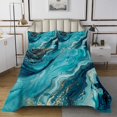 thumbnail image 1 of Ombre Marble Textured Twin Bedspread Set for Girls,Blue Marbling Coverlet Set Abstract Ink Fluid Art Quilt Set,Gradient Tie Dye Marble Home Decor, 1 of 5