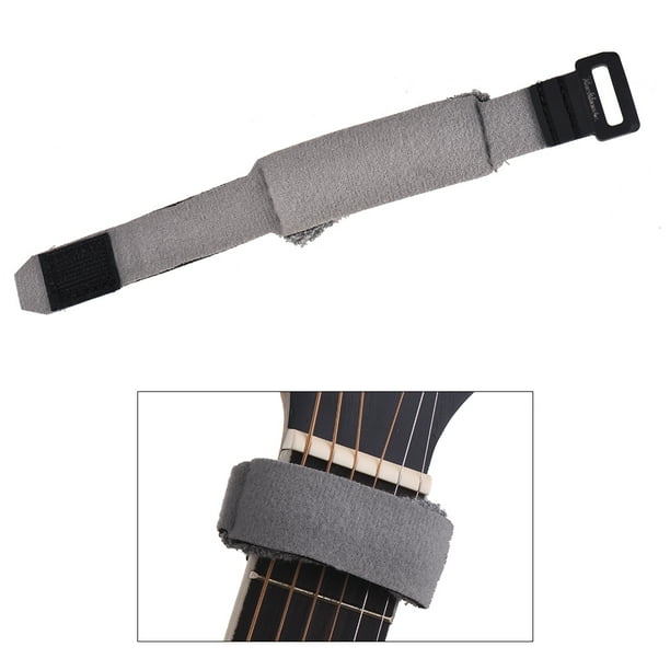 Funda Silenciadora Para Cuerdas De Guitarra - Banda De Tela Y Plástico, Reduce Ruido Al Practicar (240 Mm, Negro)