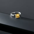 thumbnail image 5 of Gem Stone King 10K White Gold Yellow Citrine and Black Onyx 3 Stone Engagement Ring for Women (1.66 Cttw, Cushion 7MM, Gemstone November Birthstone, Size 9), 5 of 5