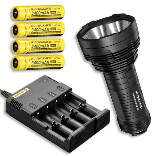 Nitecore TM16 4000 Lumen XM-L2 Flashlight -Includes 4x NL189 Batteries and I4 Charger
