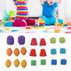 thumbnail image 2 of Juego de 20 piezas de bloques de madera apilables de 360°, de colores, con lija suave y sin rebabas para niños, 2 of 8