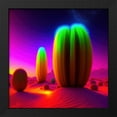 thumbnail image 2 of Stephen Chambers 20x20 Black Modern Wood Framed Wall Art Titled - Unreal Neon Cactus, 2 of 6