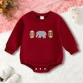 thumbnail image 2 of Staki Baby Clothes Baby Boy Outfit Boys Romper Sweater Onesie Bodysuit Fall Clothes 0-18M(Red,6-12 Months), 2 of 6
