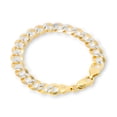 thumbnail image 3 of Nuragold 14k Real Yellow Gold Solid Cuban Curb Link 10mm Diamond Cut Pave Chain Bracelet (8"-9") Two Tone Italian Jewelry for Men, 3 of 9
