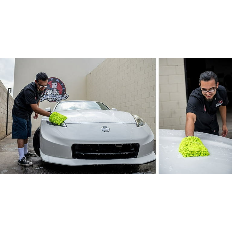  car wash mitt, Chemical Guys Wash Mitt, Microfiber Car Wash  Mitt Scratch Free, Double-Sided Thickened Gloves (2P Azure) : Automotive