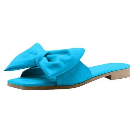 

muxika Women s Sandals Bowknot Flat Slippers Casual Beach Indoor&Outdoor Shoes