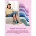 thumbnail image 6 of Justice No Show Socks for Girls, Cozy Socks for All Day Wear, 10 pk Pink Multi Color, 6 of 7