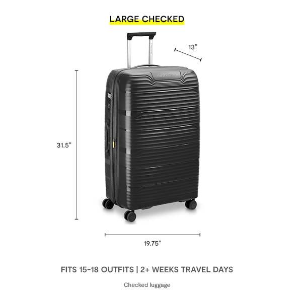 DELSEY PARIS Dune 25" Medium Checked Hardside Expandable Spinner Luggage, Black