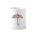 thumbnail image 1 of Deja lluvia paraguas goteo clima Titular de cepillo de dientes de cerámica taza de regalo pluma blanco taza 350ml, 1 of 2