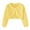 Yellow, variant on WIBACKER 4-12 Years Girl Long Sleeve Bow Bolero Cardigan Kids Front Open Knit Shrug Cropped Sweaters Tops