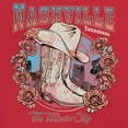 thumbnail image 3 of Nashville TN The Music City Women's V-Neck T-shirt Country Cowgirl Boots and Hat, 3 of 7