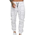 thumbnail image 2 of Munlar Cargo Pants For Men,Men's Square Plaid 3D Digital Printing Striped Fitness Casual Pants, 2 of 7