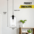 thumbnail image 2 of Matteo Canada C41408CL Clear Glass One-Light Modern Pendant Fixture 12.63"H, 2 of 6