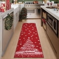 thumbnail image 5 of Memoryfield Christmas Runner Rug 2' x 10', Machine Washable Rugs Holiday Christmas Tree Print Throw Carpet, Low Pile Rug Stain-Resistant Xmas Rugs for Entryway Kitchen, 5 of 8