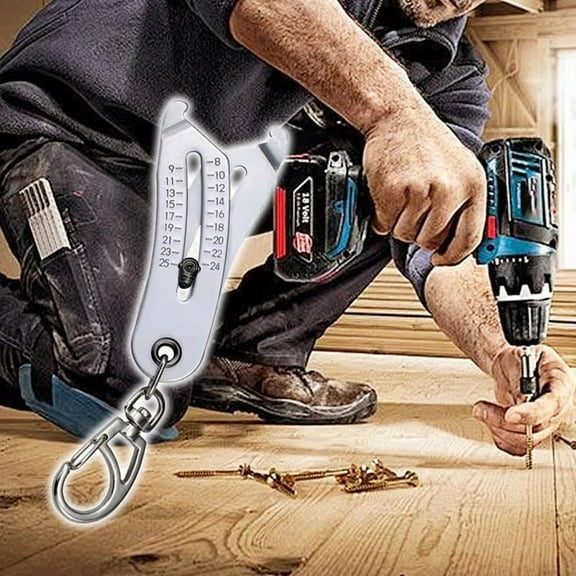 1 * Portable Precise Thread Size Checker Keychain-Silver