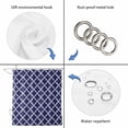 thumbnail image 5 of Quatrefoil Moroccan Pattern Waterproof Fabric Shower Curtain,Geometric Blue Morocco Waterproof Fabric Shower Curtain for Bathroom Curtains Bathtubs Hotel Shower Curtains with 12 Hooks Small 36x72in, 5 of 8