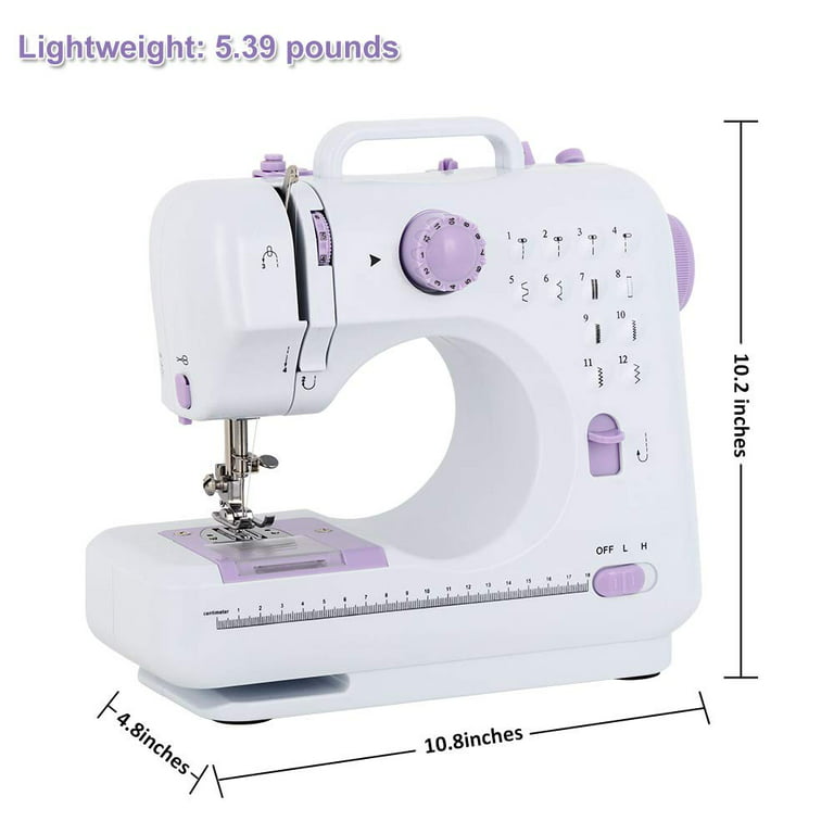 Mini Sewing Machine for Beginners by Astrophos, Small Portable Sewing Machine for Kids, Adult Mending Machine with Reverse Sewing and 12 Built-In