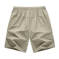 thumbnail image 4 of Nestiefly Men's Linerless Workout Elastic Waist Drawstring Shorts Quick Dry for Running Sports Athletic Gym with Zipper Pockets Khaki XS, 4 of 6