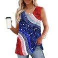 thumbnail image 2 of SELONE American Flag Womens Tank Tops Loose Star Striped Fashion Holiday Wear Outfits Red S, 2 of 7