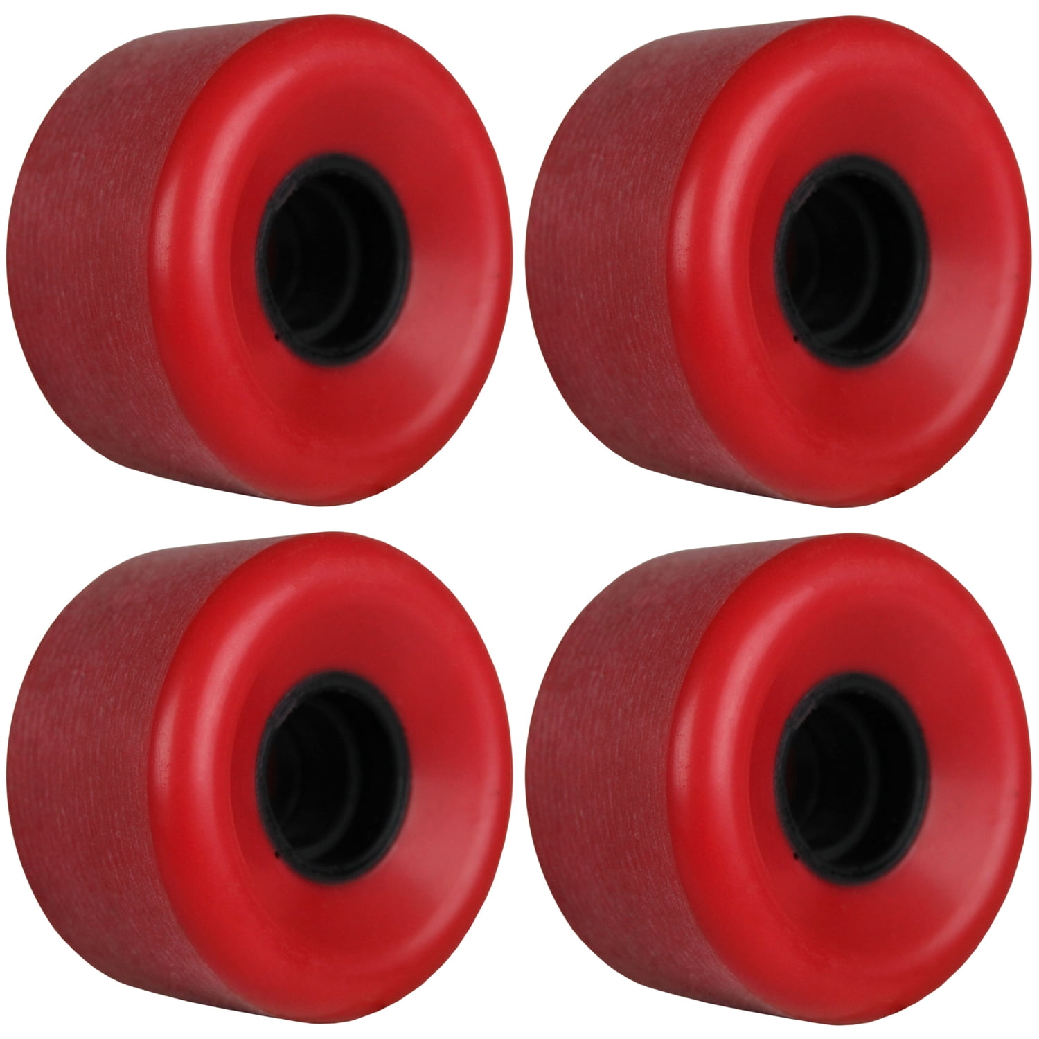 Longboard Skateboard Cruiser Wheels 62mm Shaved Red USA Made 95A
