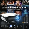 thumbnail image 5 of HAPPRUN H1 1080P 4K Video Projector, Support 40" to 200" Screen, White, 5 of 7