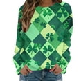 thumbnail image 4 of Mifsaly St Patrick Sweatshirts for Women Shamrock Print Shirts Loose Long Sleeve Pullover Tops Funny Dressy Casual Blouse 2026 Irish Festival Green Outfits L, 4 of 5