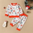thumbnail image 3 of GYRATEDREAM Infant Toddler Girls Christmas Cotton Outfits Baby Long Sleeve Shirt Top + Jogger Pants 2 Piece Set Santa Print Fall Winter Clothes for 3-24 Months, 3 of 8