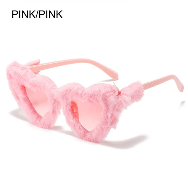 Trendy Oversized Plush Sunglasses Winter Shades for Women Soft Fluffy Square Frame Sun Glasses Novelty Party Cosplay Glasses