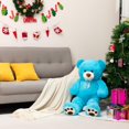 thumbnail image 3 of Oso de peluche HollyHome de 90 cm, color azul lago, para niños, 3 of 7