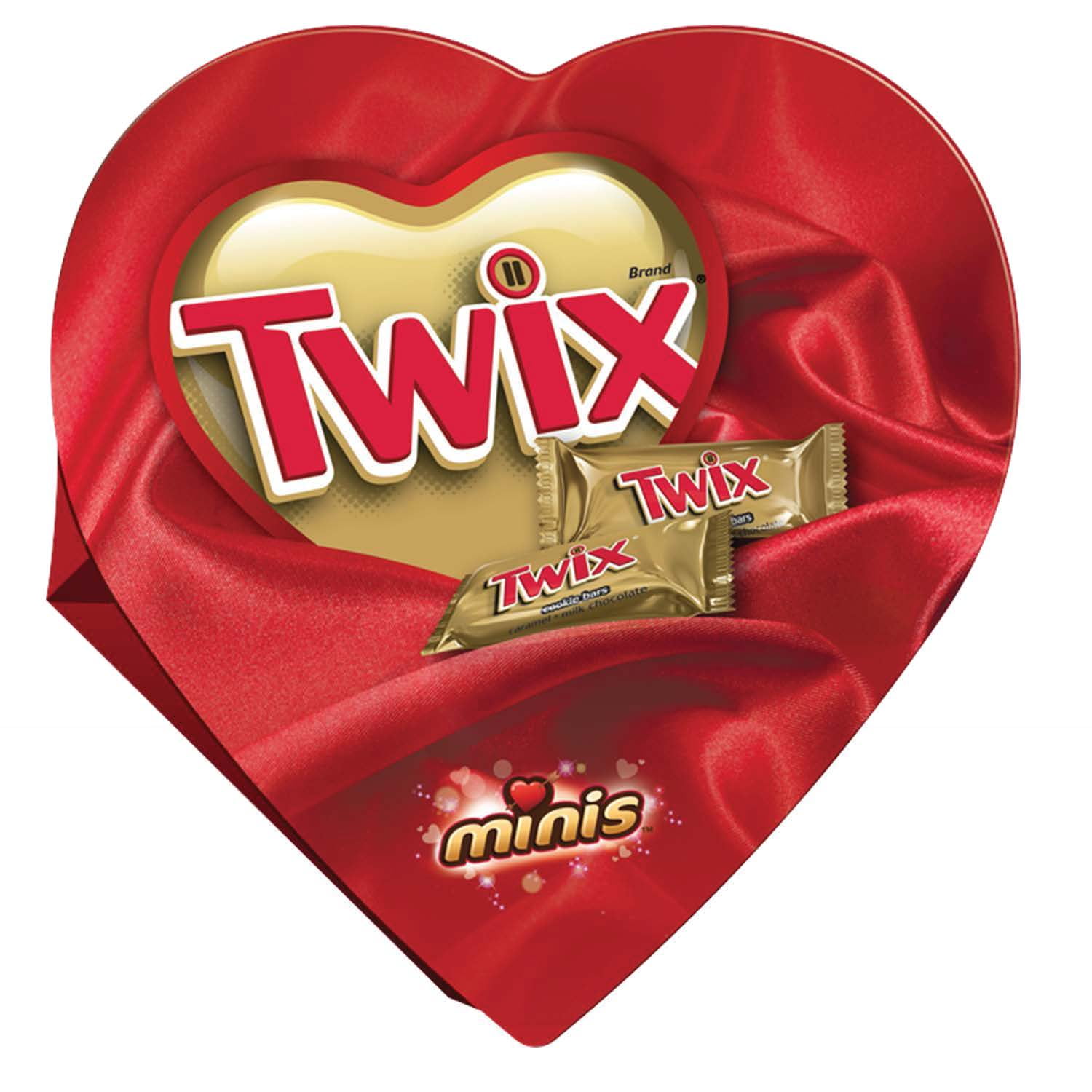 Mars Twix Minis Valentine's Day Candy Bar in Heart Shaped Box, 7.75 Oz