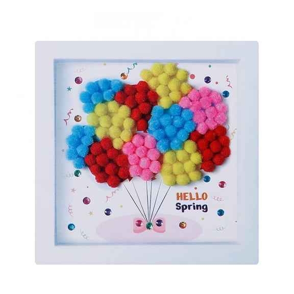 BESTSKY DIY Pom-Poms Art,Pompoms Art Crafts Kits, Toddler DIY Sensory Activities Box for Kids Ages 1-3 2-4 3-5, Finger Motor Art Supplies,Safe and Educational