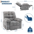 thumbnail image 2 of Recliner Chair for Adult, Recliner with Massage&Heating, Manual Recliners, Upholstery  Rocking Sofa Chair, Gray, 2 of 8