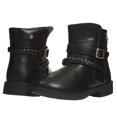 Sara Z Girls Shimmery Boots with Braided Staps 1, Black/Gold