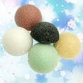 thumbnail image 5 of 5pcs Konjac Esponja Esponja Facial Limpieza Esponjas Ideal para la piel propensa al acné oleoso sensible (negro + verde + amarillo + crema + rojo), 5 of 5
