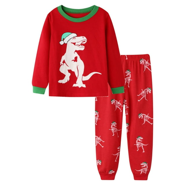 WENXIAOO Pyjamas de Noël pour Tout-Petits, Manches Longues, Col Rond, Doux et Confortables, 4T