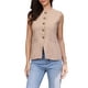thumbnail image 1 of Chaleco de traje a cuadros INSPIRE CHIC para mujer, blusa sin mangas de cuadros, blazer de oficina, chaleco de negocios XL color caqui, 1 of 6