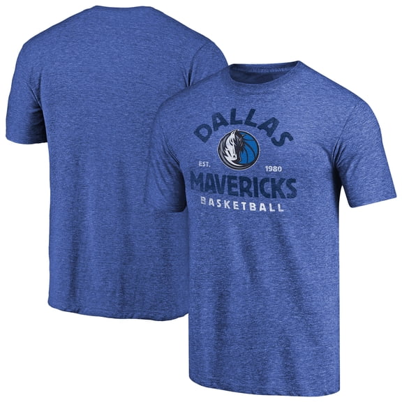 Men's Royal Dallas Mavericks Vintage Arch Tri-Blend T-Shirt