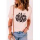 thumbnail image 3 of ABPHQTO Camiseta de manga corta con estampado gráfico floral de calabaza rosa para mujer, 3 of 5