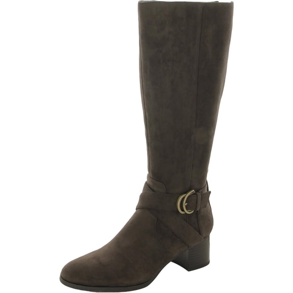 Anne Klein Womens Maelie Faux Suede Tall Knee-High Boots
