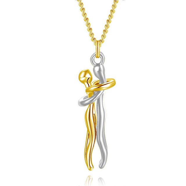 Collar con colgante de acero inoxidable Yashi para amantes y parejas dorado