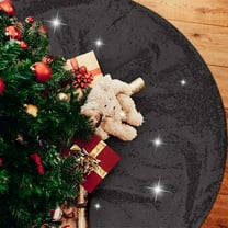 Cinvoph 30" Christmas Tree Skirt glittering sequin Decor Skirt for Christmas Party Xmas Tree Decoration Winter New Year Holiday Party Decor Indoor Outdoor, Black