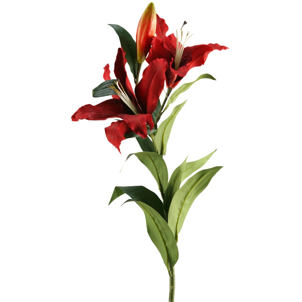 D&W Silks 35" Burgundy Tiger Lily Set of 3