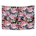 thumbnail image 3 of Tapiz de Acuarela Calaveras Humanas Con Flores ABPHQTO Decoración para Colgar en la Pared 150x225 cm, 3 of 4