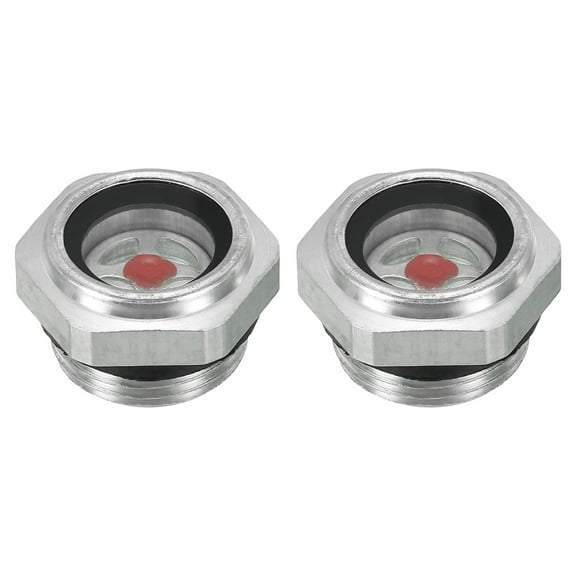 Uxcell Air Compressor Oil Sight Glass, 2 Pack M22*1.5 Aluminum Oil Liquid Level Gauge