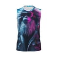 thumbnail image 6 of Lsque Hip-Hop Glasses Gorilla Print Men's Cotton Blend Sleeveless Muscle Shirts (S-3XL)- Moisture Wicking, Odor Protection, UPF 30+,Large, 6 of 8