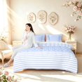 thumbnail image 5 of Manfei Modern Checkered 7-Piece Twin Bedding,Minimalist Polka Dot Bedding Comforter Set,Blue,Reversible, 5 of 7